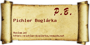 Pichler Boglárka névjegykártya